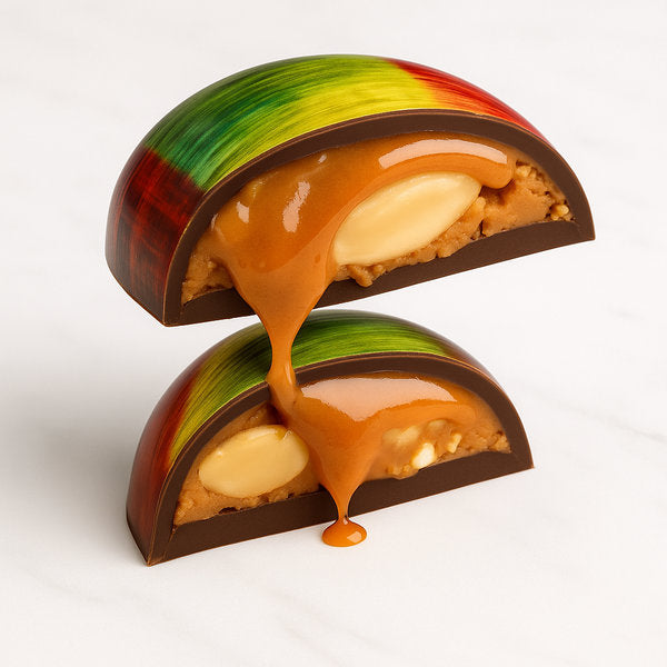 Big Sphere Chocolate Molded Bonbon Opened Box Clement Niel Chocolatier Bangkok Gift Handmade Artisan Near Me Best Chocolate in Bangkok Thailand Artisanal Gourmet Treats