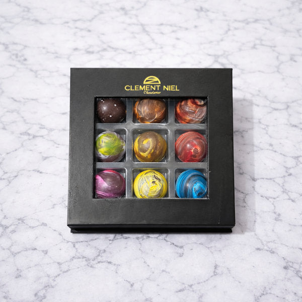 Chocolate Molded Bonbons Box 9 Pieces Clement Niel - Chocolatier