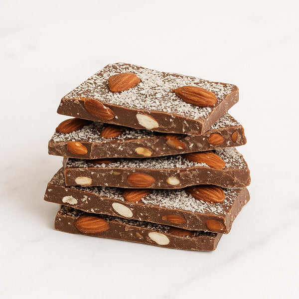 Chocolate Slabs Almonds Coconut Milk Chocolate Clement Niel Chocolatier Bangkok Gift Handmade Artisan Near Me Best Chocolate in Bangkok Thailand Artisanal Gourmet Treats