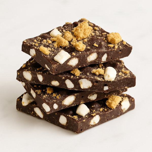 Chocolate Slabs S'Mores Marshmallow Crumble Dark Chocolate Clement Niel Chocolatier Bangkok Gift Handmade Artisan Near Me Best Chocolate in Bangkok Thailand Artisanal Gourmet Treats