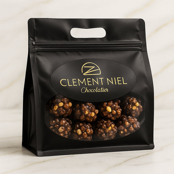 Crunchy Bites Clement Niel - ChocolatierCrunchy Bites Mix Jar 16 Pieces Clement Niel Chocolatier Bangkok Gift Handmade Artisan Near Me Best Chocolate in Bangkok Thailand Artisanal Gourmet Treats