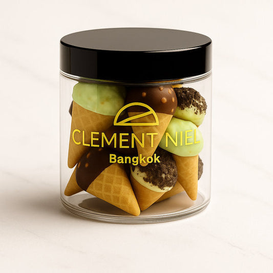 Mini Chocolate Cone Mix Jar 9 Pieces Clement Niel Chocolatier Bangkok Gift Handmade Artisan Near Me Best Chocolate in Bangkok Thailand Artisanal Gourmet Treats