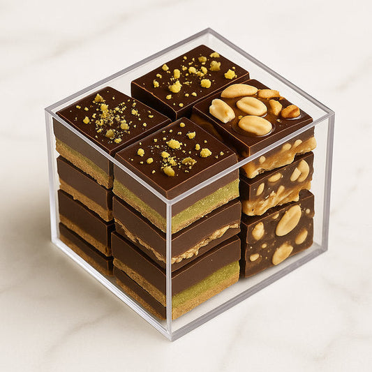 Pistachio Kunafa Peanuts Granola Nutty Mix Chocolate Slabs Clement Niel Chocolatier Bangkok Gift Handmade Artisan Near Me Best Chocolate in Bangkok Thailand Artisanal Gourmet Treats